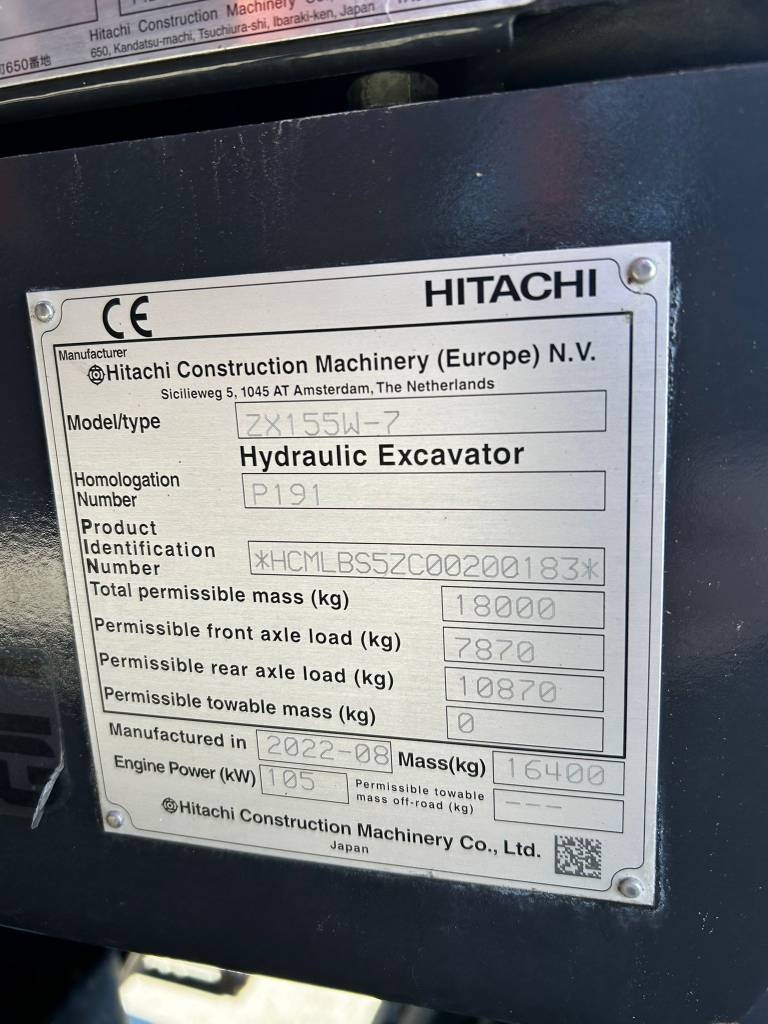 هيتاشي ZX 155 W-7 / ماكينة رائعة، المرحلة الخامسة، الشحوم! kuva 13