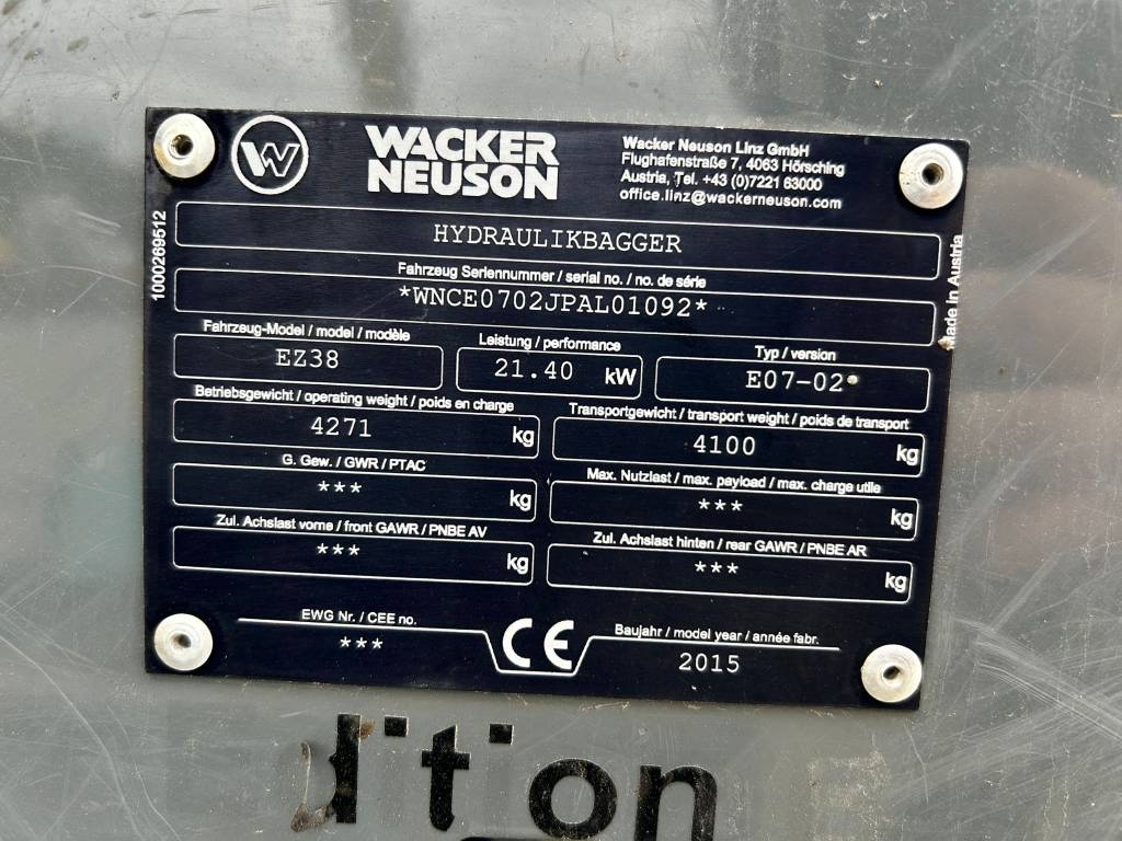 Wacker Neuson EZ 38 / Tippvarustusega miniekskavaator! kuva 15
