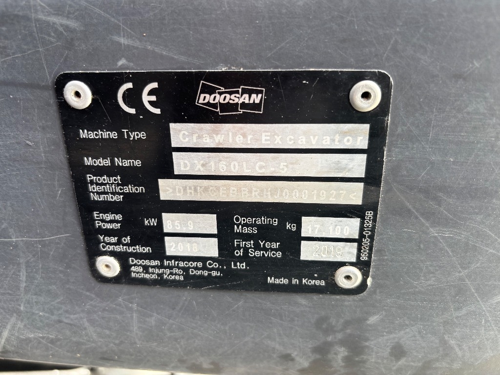 Doosan DX 160 LC / Tilter, 3 kbelíky, Nové řetězy! kuva 8