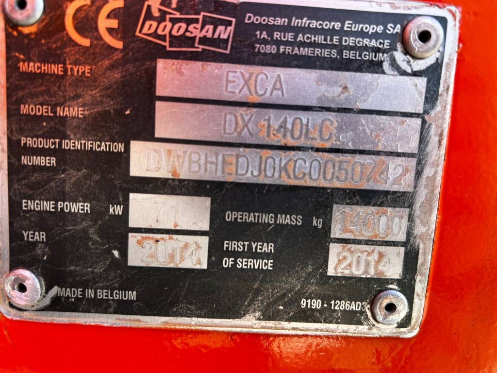Doosan DX 140 LC / Engcon, Smērviela, Spainis, bez alvijas. kuva 14